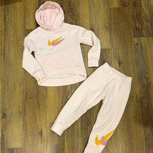 Nike pink 3-4 years hooded sweat suit set